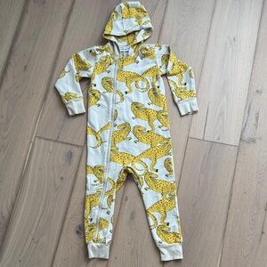 Mini Rodini Yellow and Cream Dinosaur Print Onesie Romper - size 2/3